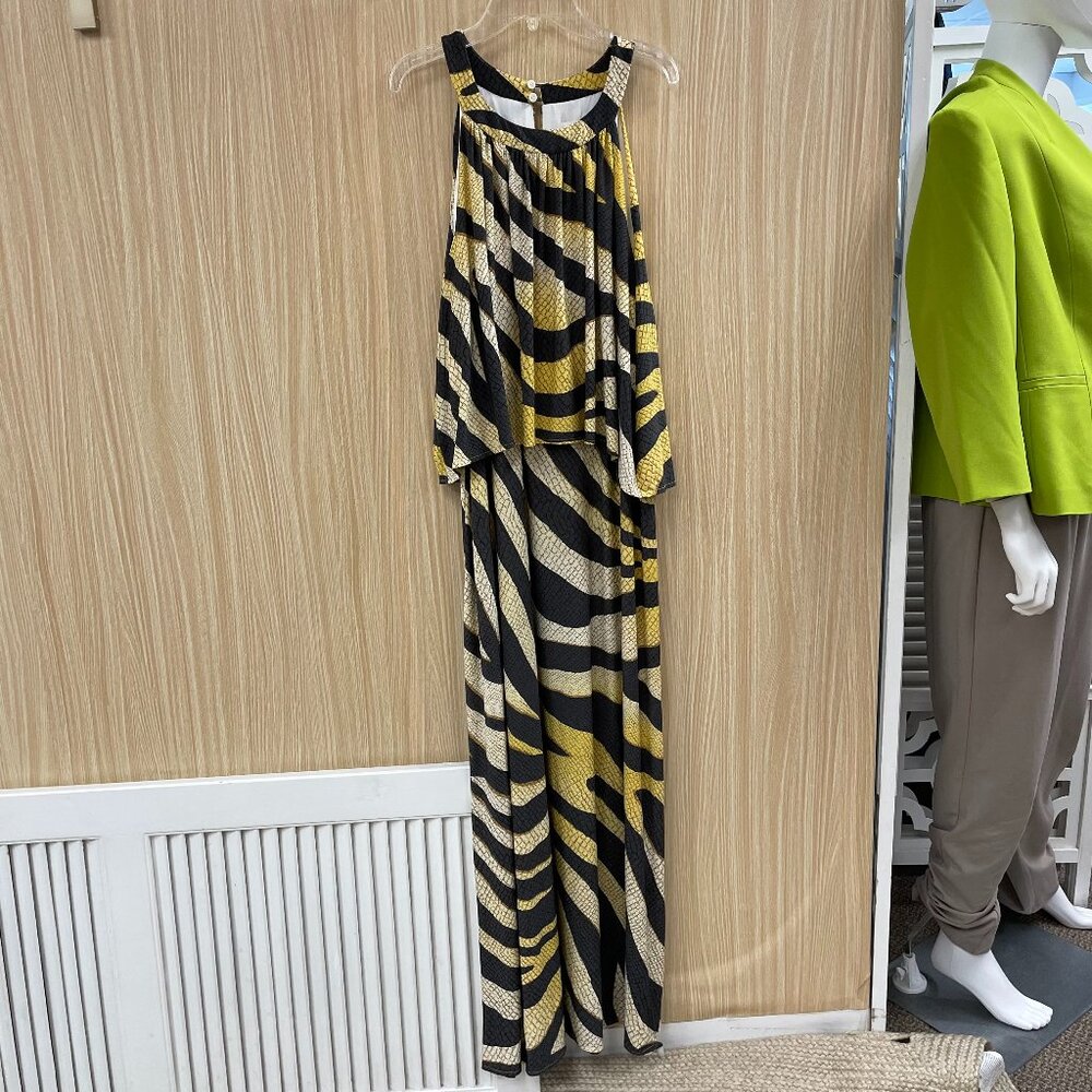 Chico's Yellow Print Maxi Dress Size 4 (20)
